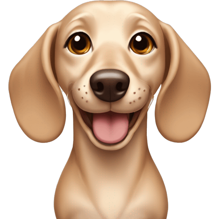 Smiling Cream dachshund with brown eyes emoji