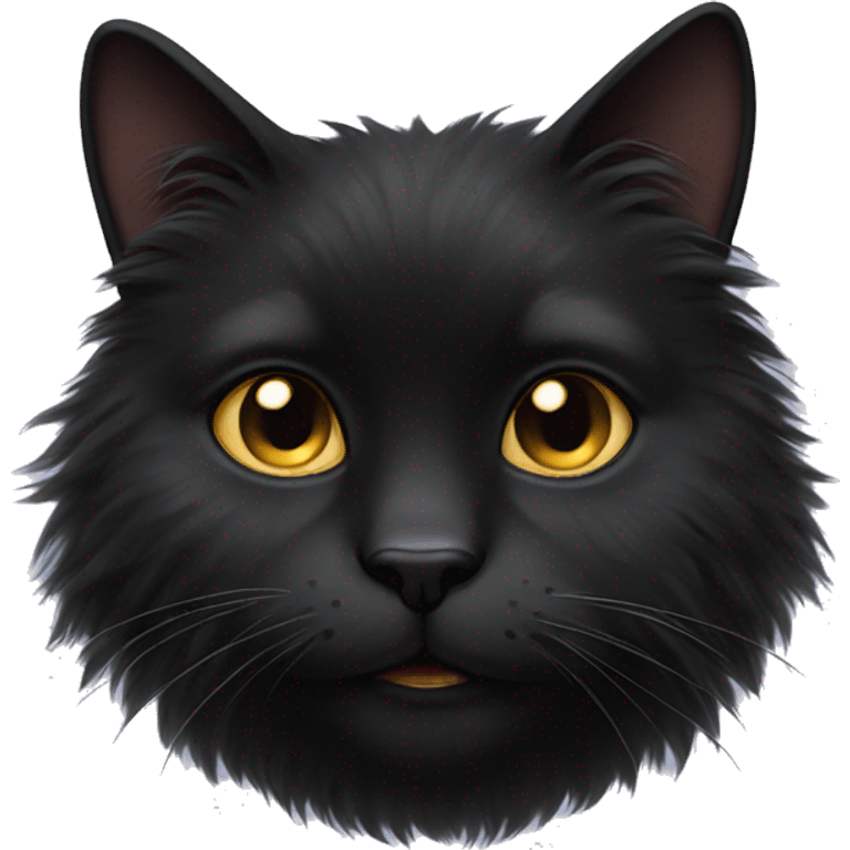 Black fluffy cat  emoji