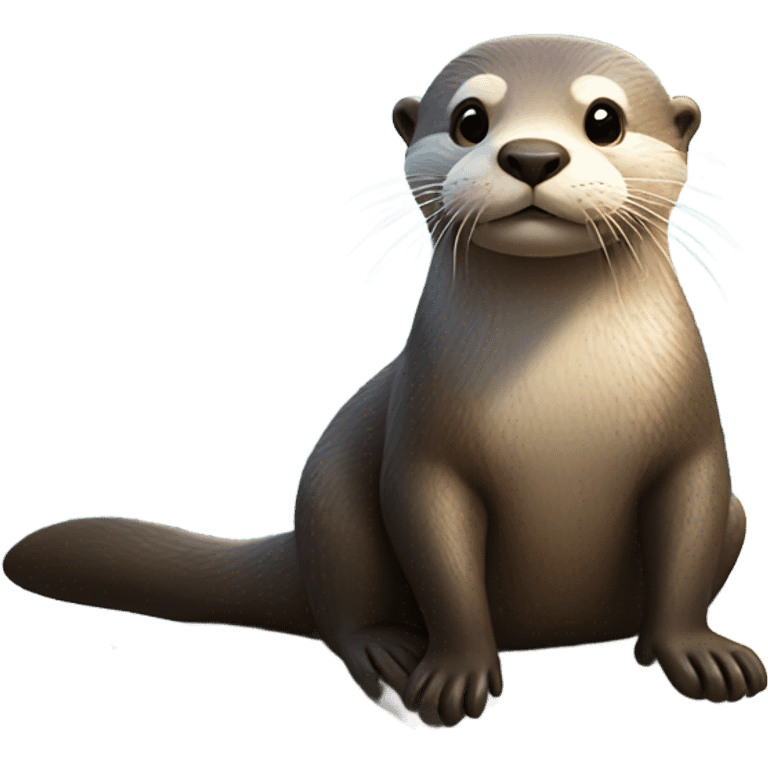 Otter riding on a pontoon emoji