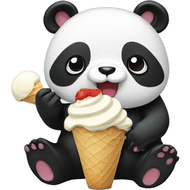 Panda eating ice cream emoji