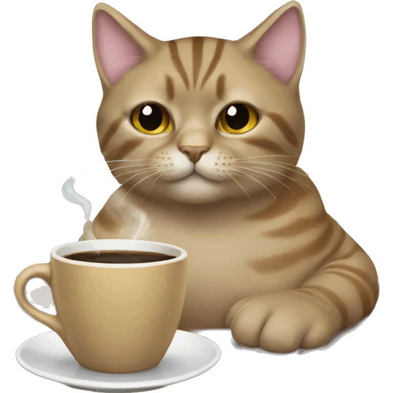 Cat drinking coffee  emoji