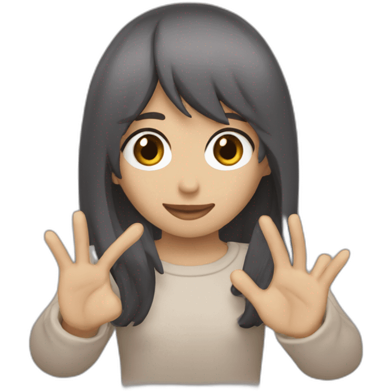 Una persona que en la mano tenga una E emoji