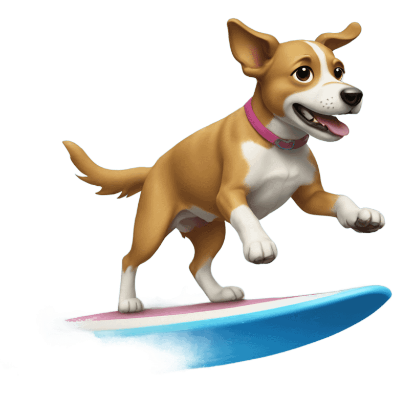 Dog surfing emoji