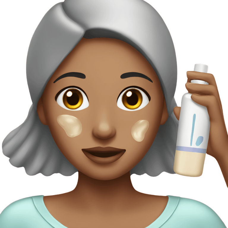 A girl doing skin care emoji