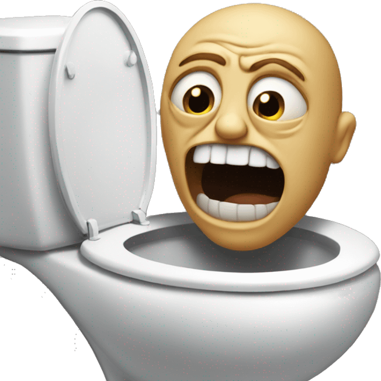 A scary guy popping out of a toilet emoji