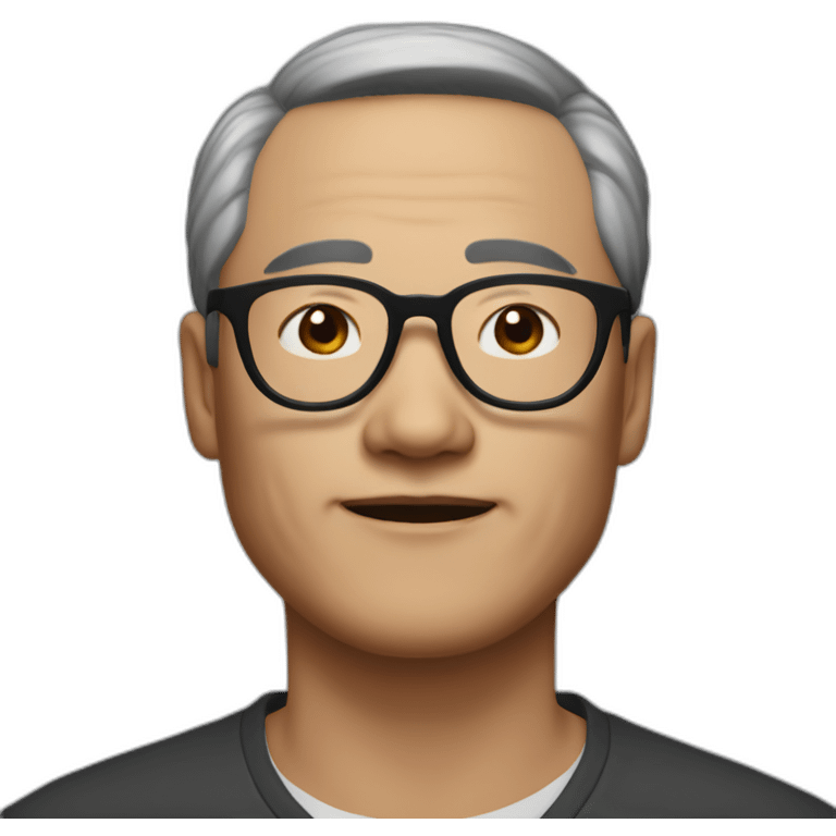 Middle aged Asian man with no facial hair thick round black glasses and lists of freckles emoji