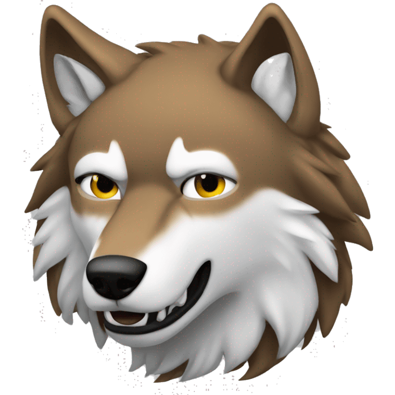 angy alpha wolf, side look  emoji