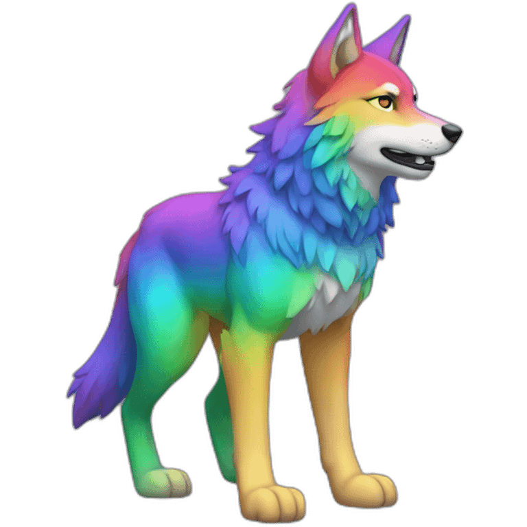 Rainbow Wolf Full Body emoji