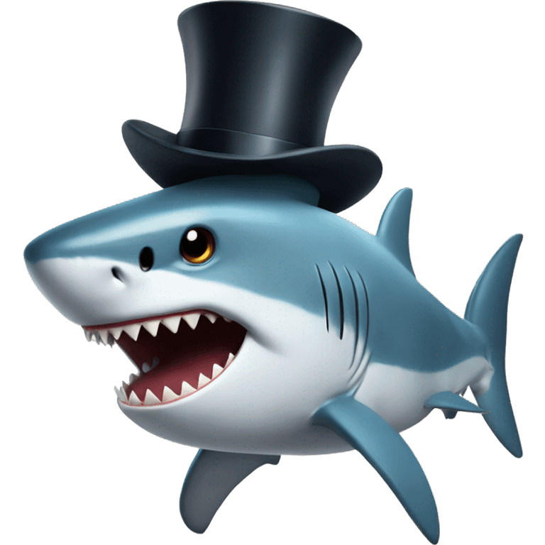 Shark with a top hat emoji