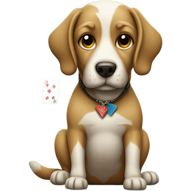 Dog playing poker emoji