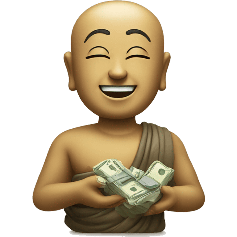 Laughin Buddha holding money emoji