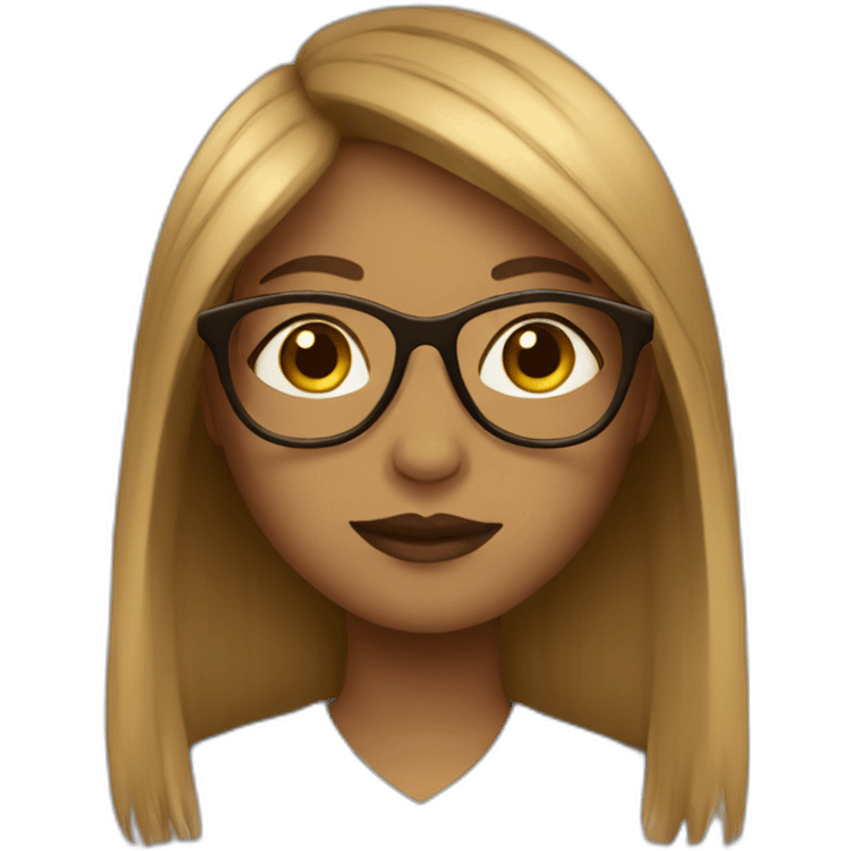 light brown-girl-with-glasses-and-fringe emoji