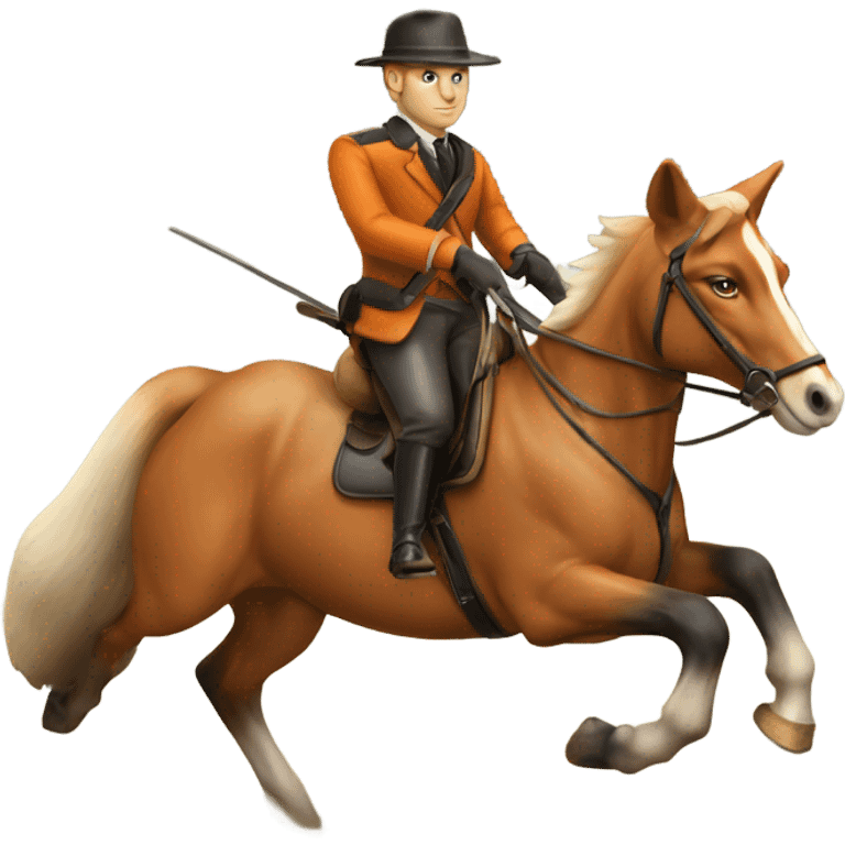 Fox hunting on horse emoji