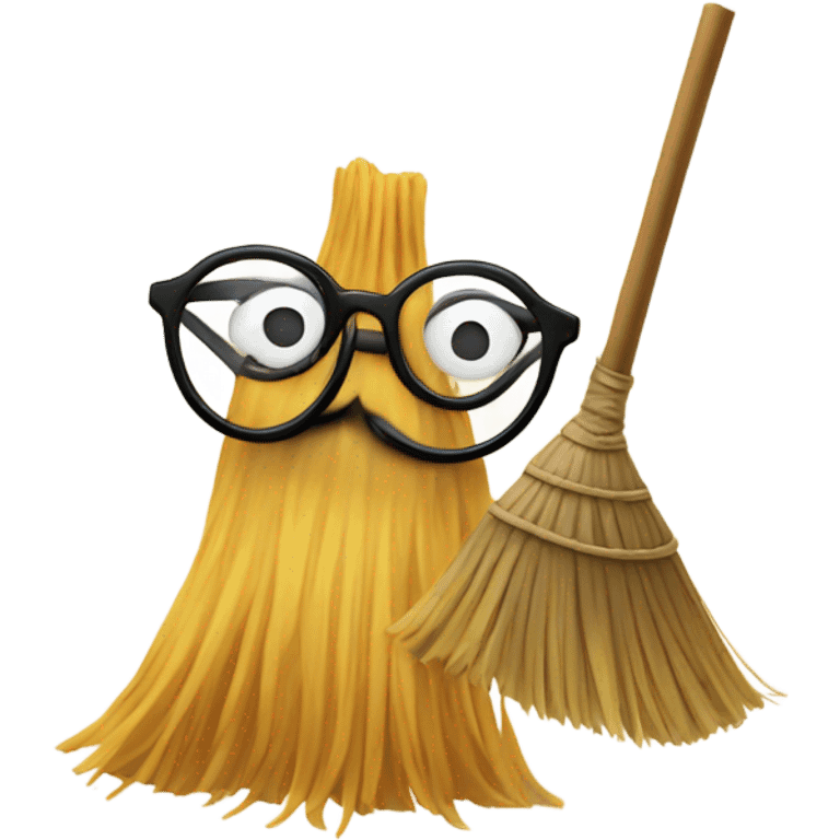 Broom with hlasses emoji