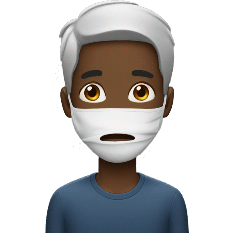  black male with a mask crying emoji