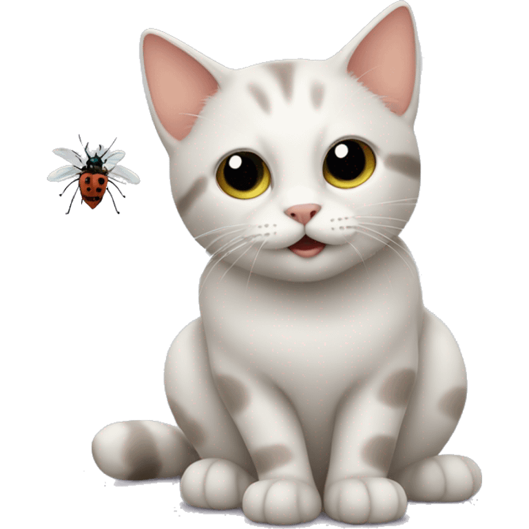 Cat with bug emoji