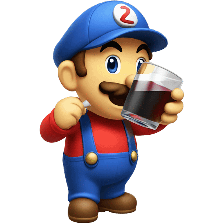 Mario plumber drinking alcohol with a hat that says “HOPE” emoji