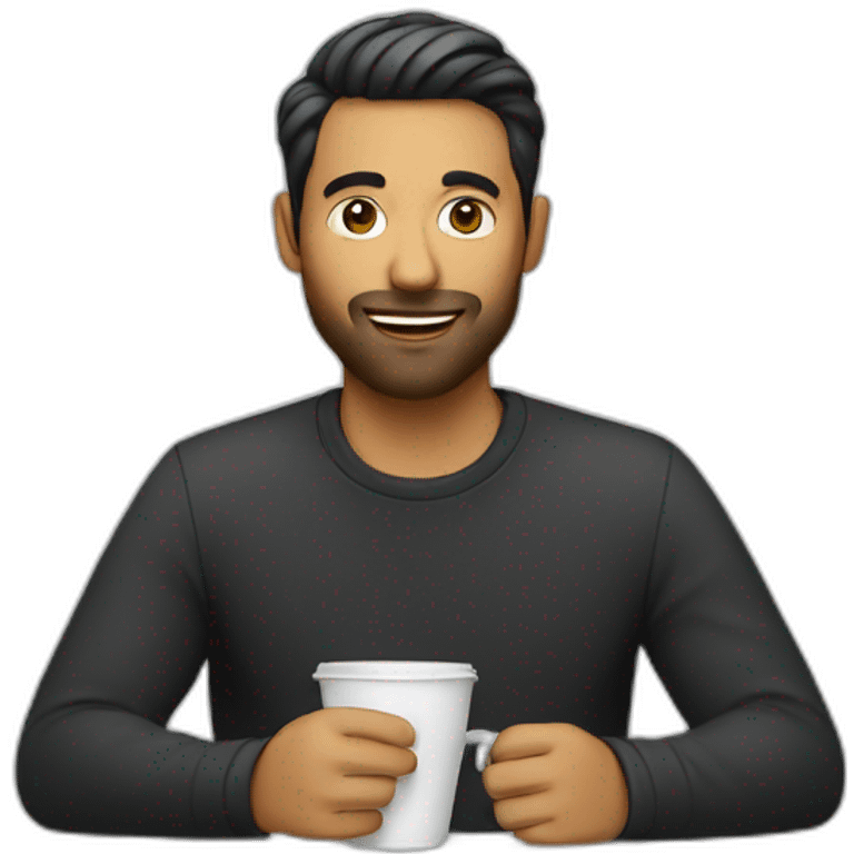 A Designer drinking coffee emoji