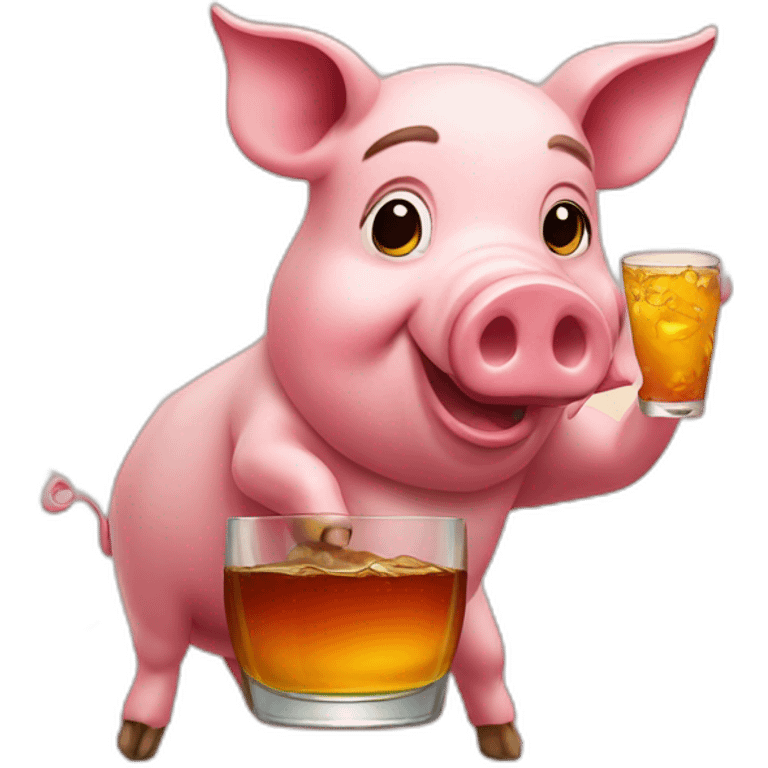 pig drink rum emoji