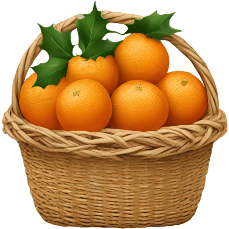 Christmas basket with tangerines emoji