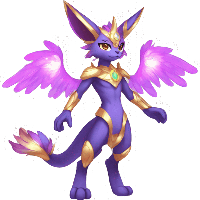 Anthro Sona Colorful Godly Celestial Shiny Fakemon Full Body emoji