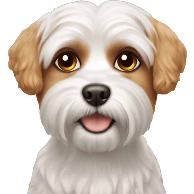 Ginger maltese dog dark brown eyes emoji