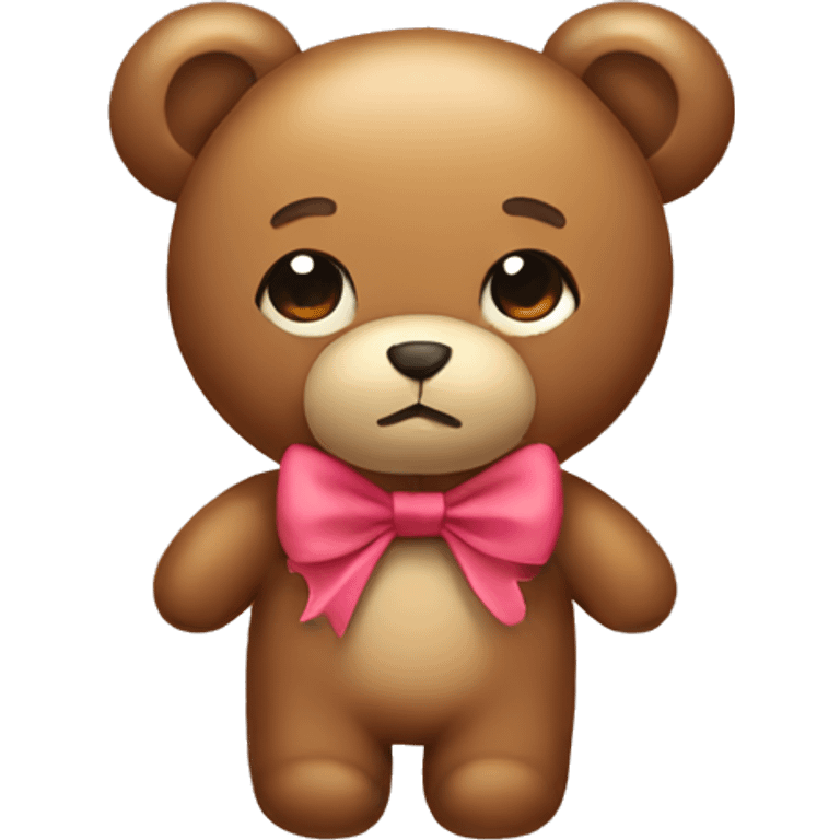 teddy bear with a bow emoji