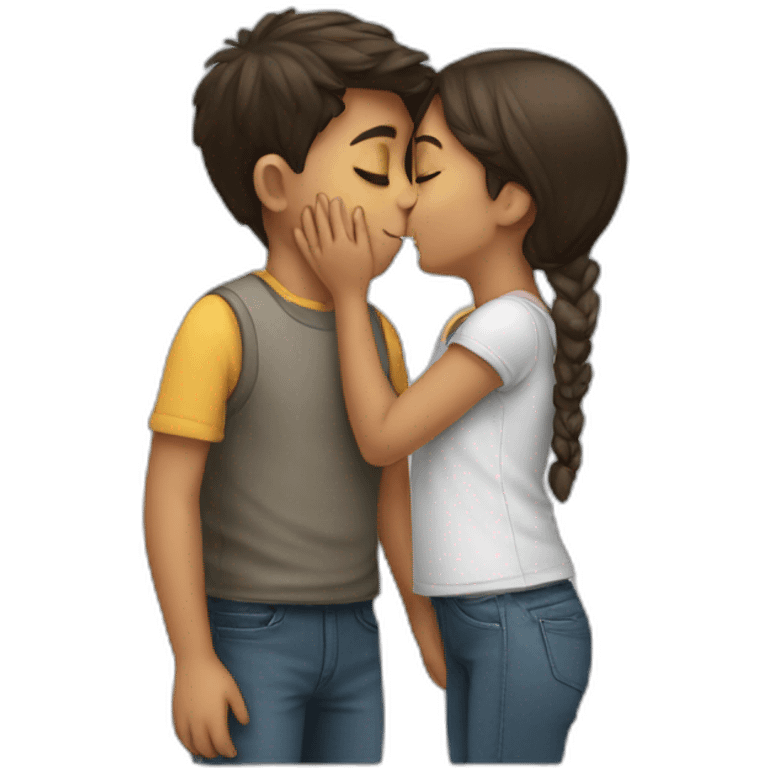 boy kissing a girl emoji