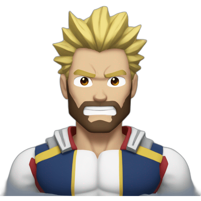 All Might with a brown beard emoji