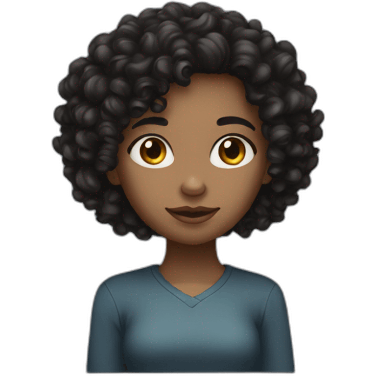 dark curly hair girl emoji