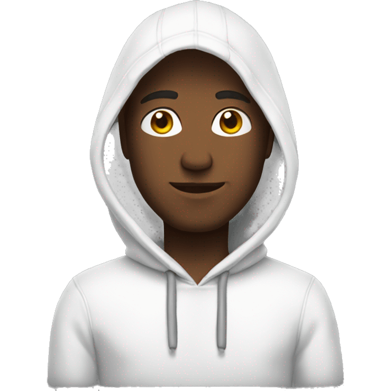 Man wearing a white hoodie emoji