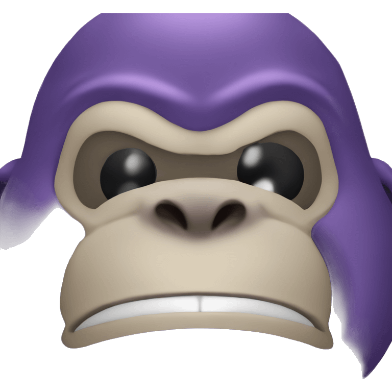 fat purple gorilla smiling on a computer screen emoji