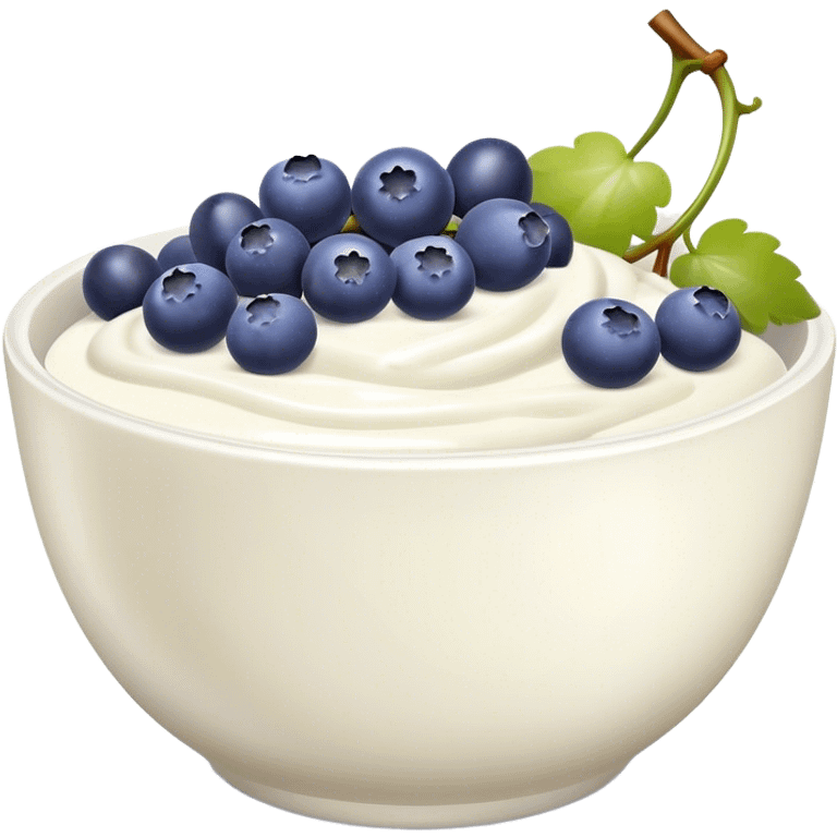 yoghurt bowl with grapes and blueberries emoji