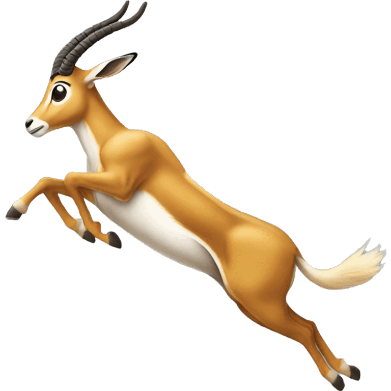 Springbok jumping side view emoji