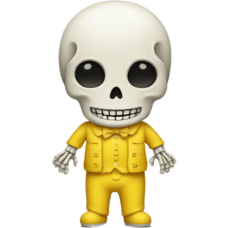 A Skeleton wearing yellow clothes emoji