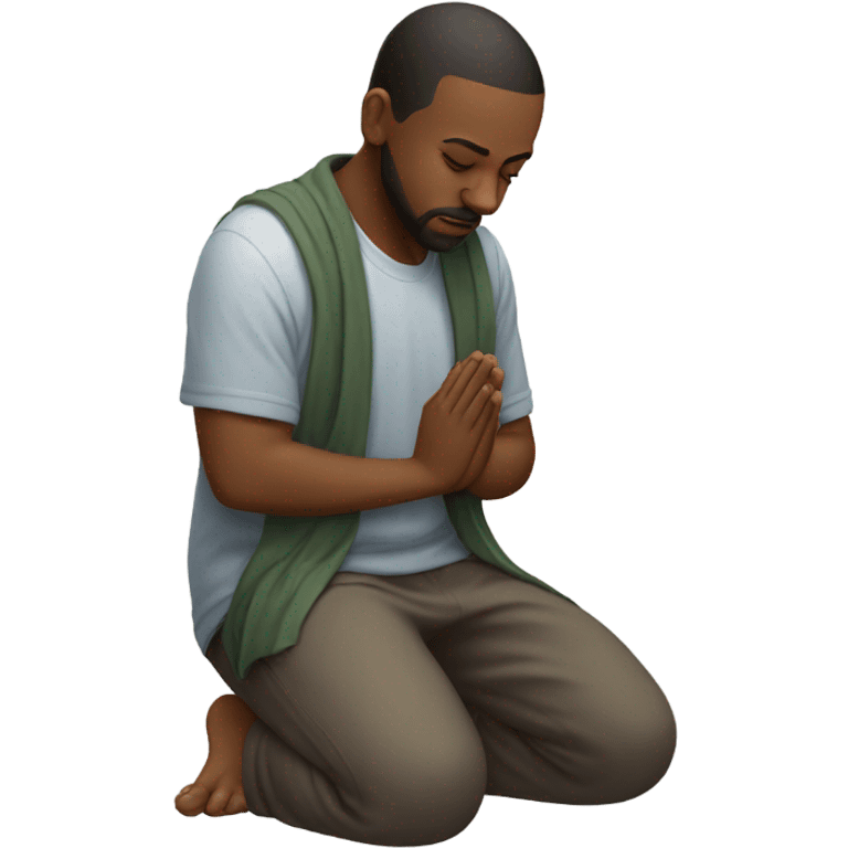 A man praying on his knees emoji