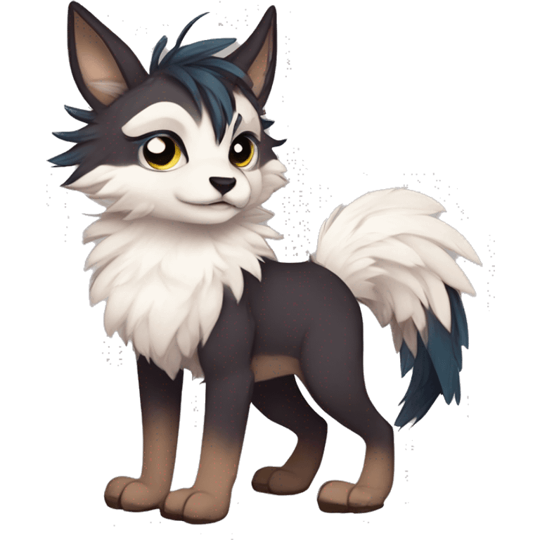 Cool cute Kawaii edgy fantasy shiny animal  fursona Fionbri by griffsnuff & LiLaiRa & Falvie full body emoji