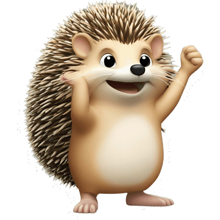 hedgehog saluting with its hand. It is saluting like it is in the army emoji