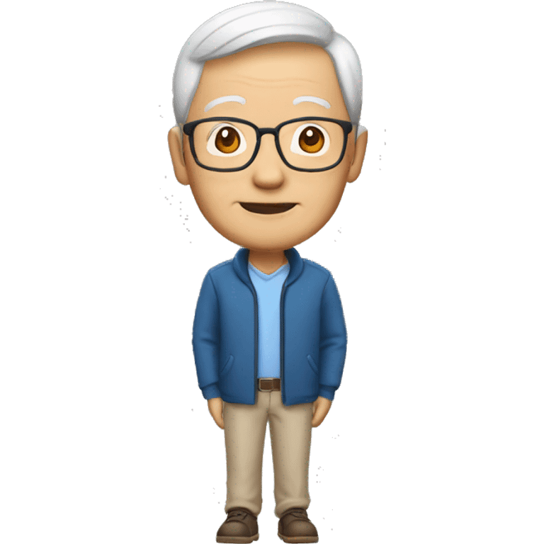 memoji, asian, old man, 57 years old, teacher emoji