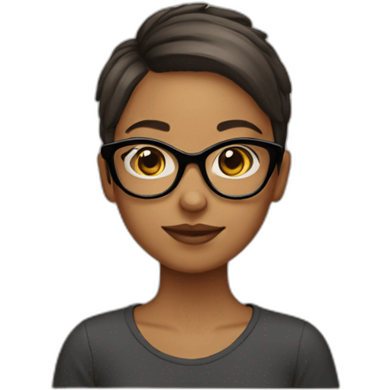 short hair girl with glasses emoji