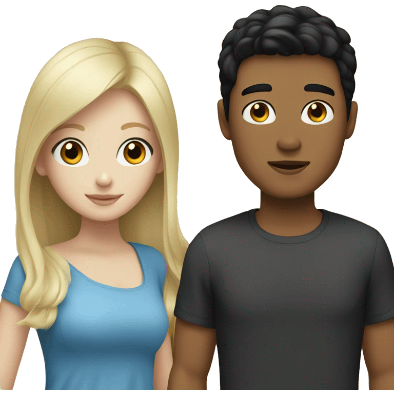 Blonde girl with blue eyes and Filipino man with black hair emoji