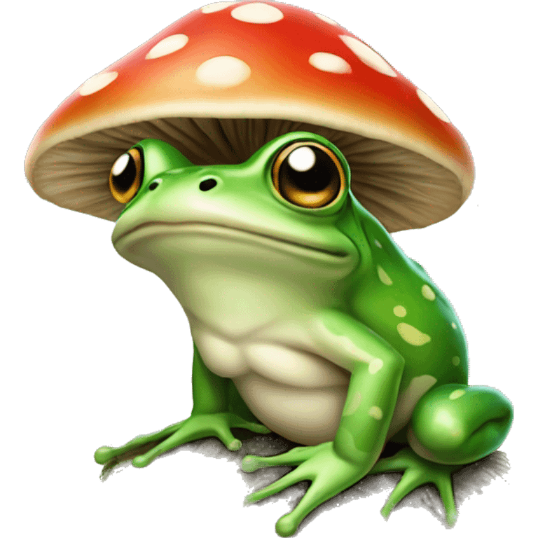 Frog on a mushroom  emoji