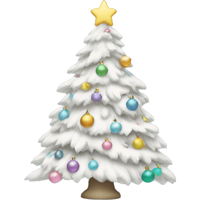 White Christmas tree with Pastel decorations emoji