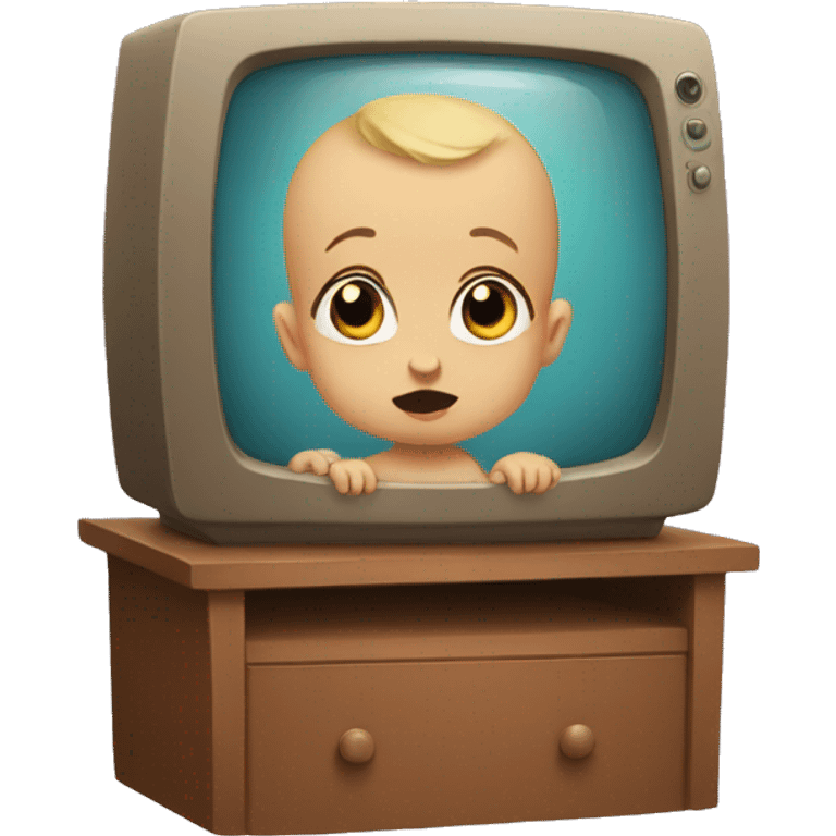 Baby watching TV emoji