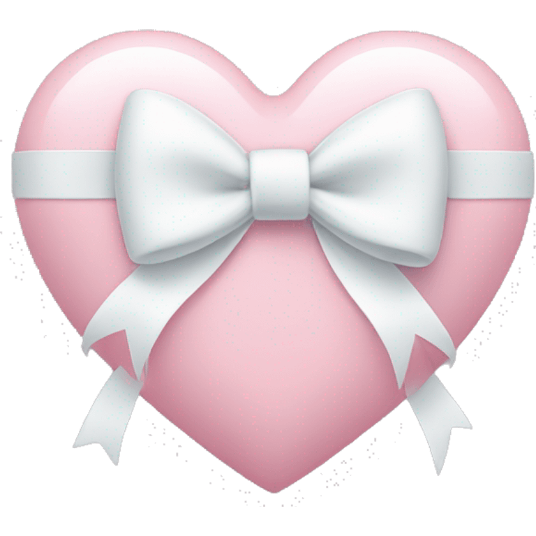 Pastel pink heart with white bow emoji