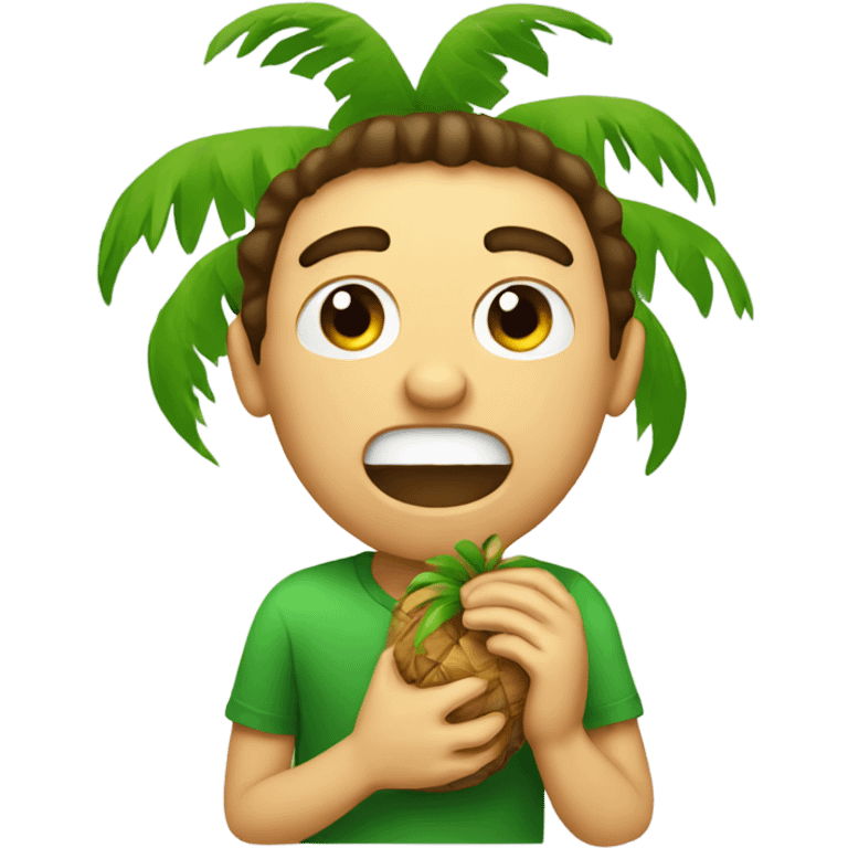 Man eating palm tree emoji