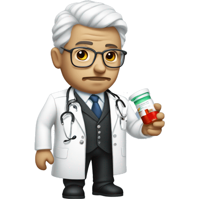 Dictator as a doctor holding medicine emoji