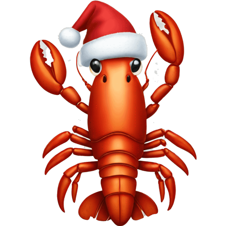 lobster with christmas hat and scarf  emoji