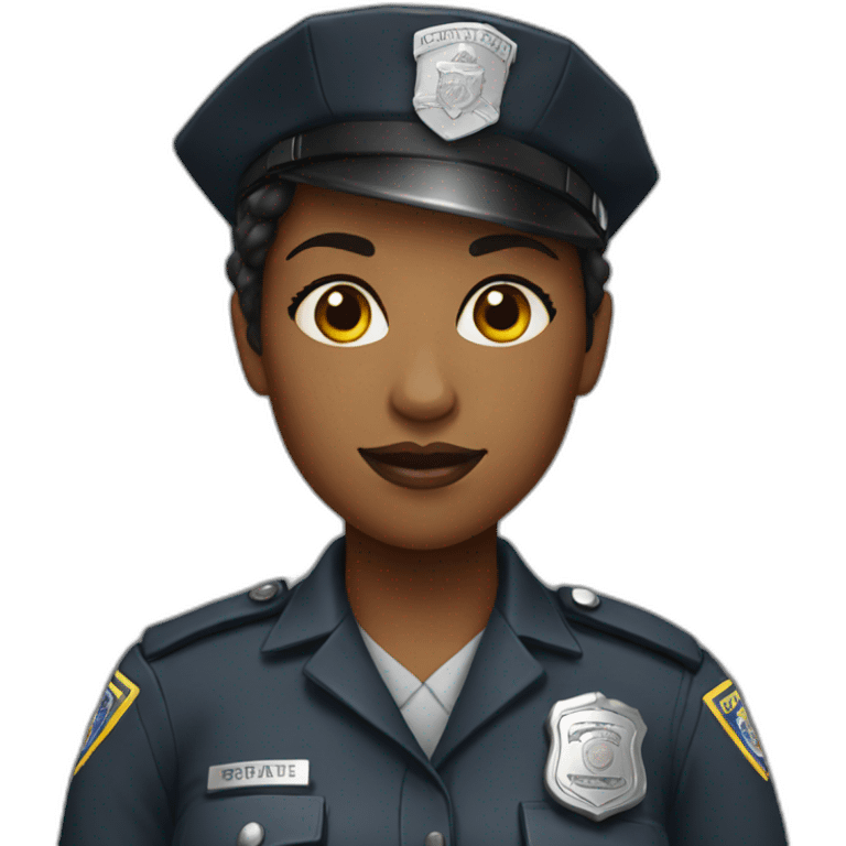 black police woman in gray uniform emoji