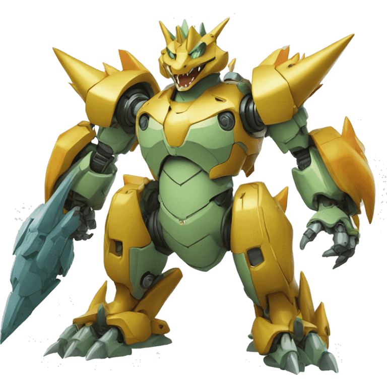 Mechanical Tyranitar-Charizard-Medabot-Mecha full body emoji